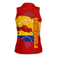 Venezuela Women Sleeveless Polo Shirt with National Coat of Arms Flag Map Spirit