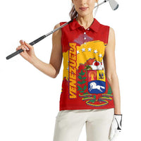 Venezuela Women Sleeveless Polo Shirt with National Coat of Arms Flag Map Spirit