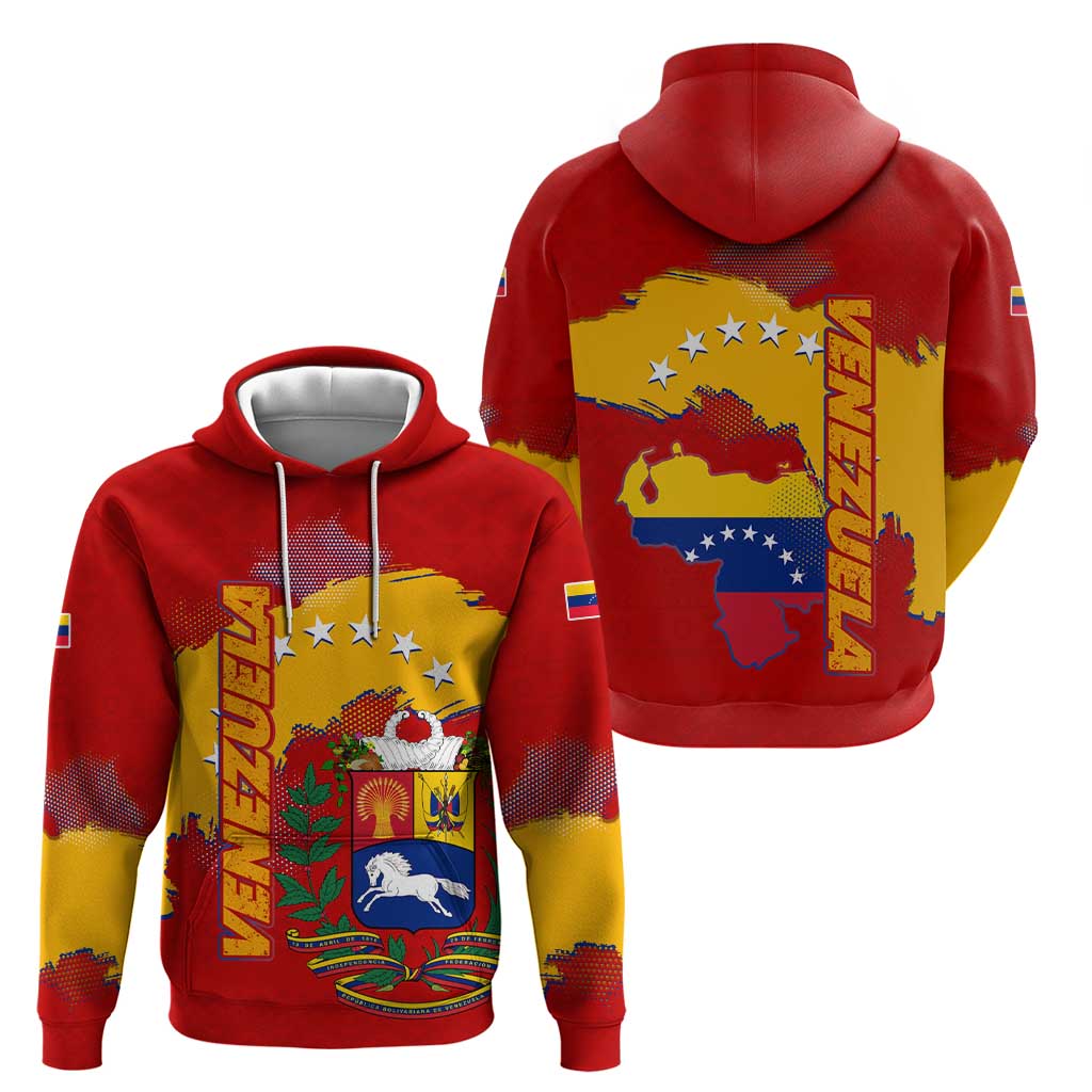 Venezuela Zip Hoodie with National Coat of Arms Flag Map Spirit