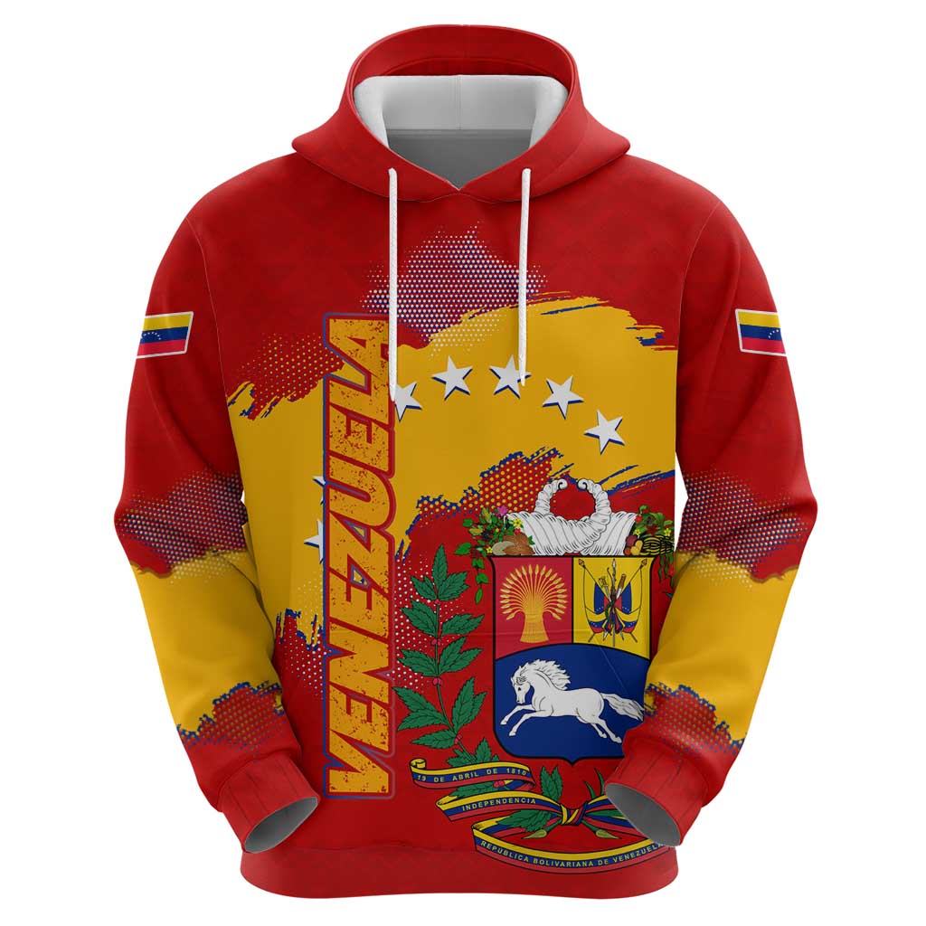 Venezuela Zip Hoodie with National Coat of Arms Flag Map Spirit