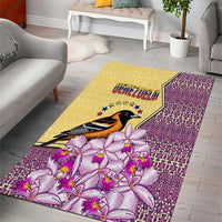 Venezuela Area Rug with National Bird Orchid Flower Coat of Arms Spirit