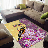 Venezuela Area Rug with National Bird Orchid Flower Coat of Arms Spirit
