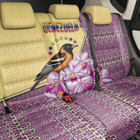 Venezuela Back Car Seat Cover with National Bird Orchid Flower Coat of Arms Spirit