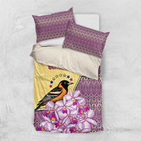 Venezuela Bedding Set with National Bird Orchid Flower Coat of Arms Spirit