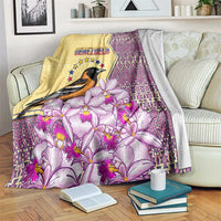 Venezuela Blanket with National Bird Orchid Flower Coat of Arms Spirit