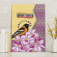 Venezuela Canvas Wall Art with National Bird Orchid Flower Coat of Arms Spirit