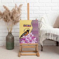Venezuela Canvas Wall Art with National Bird Orchid Flower Coat of Arms Spirit