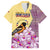 Venezuela Family Matching Summer Maxi Dress and Hawaiian Shirt with National Bird Orchid Flower Coat of Arms Spirit
