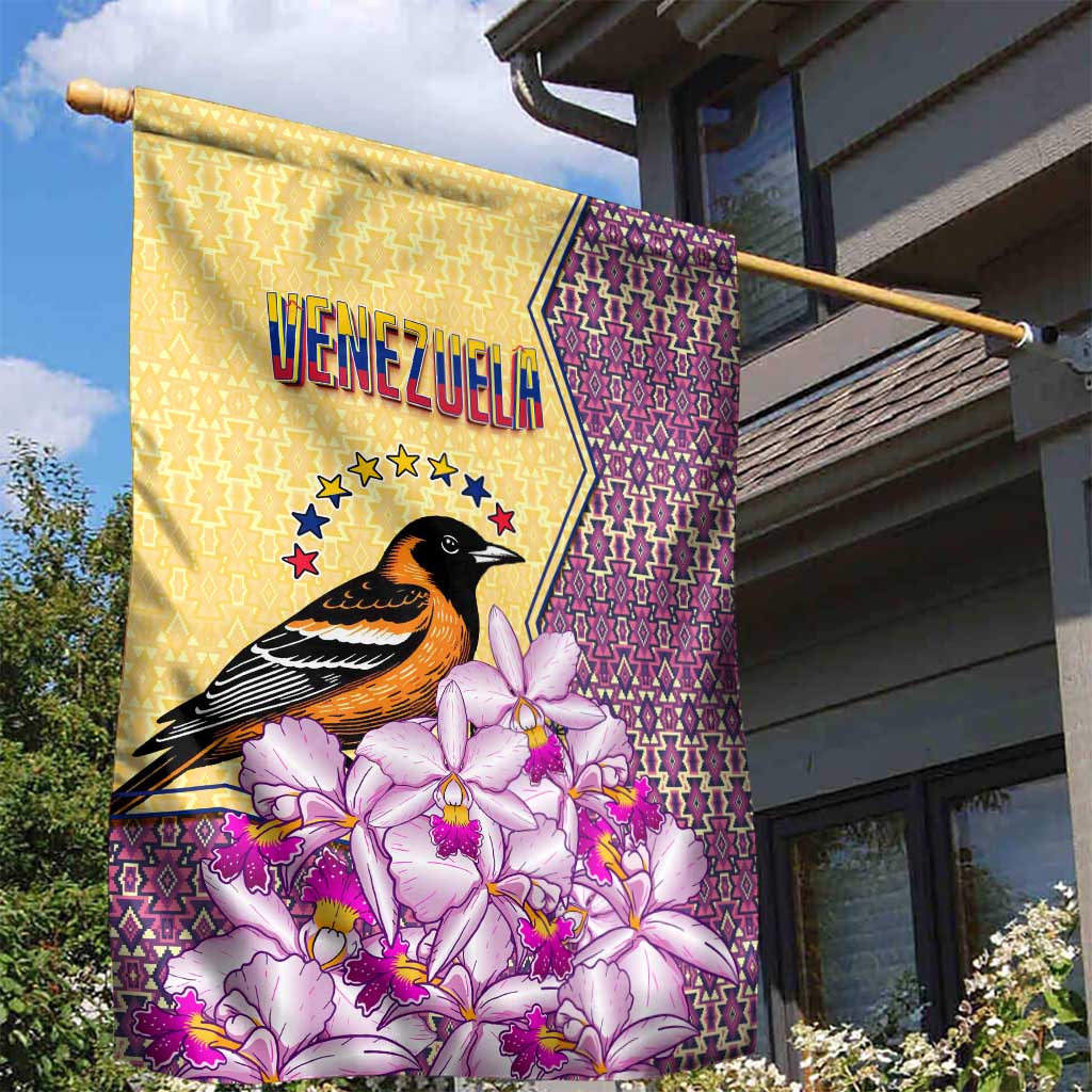 Venezuela Garden Flag with National Bird Orchid Flower Coat of Arms Spirit