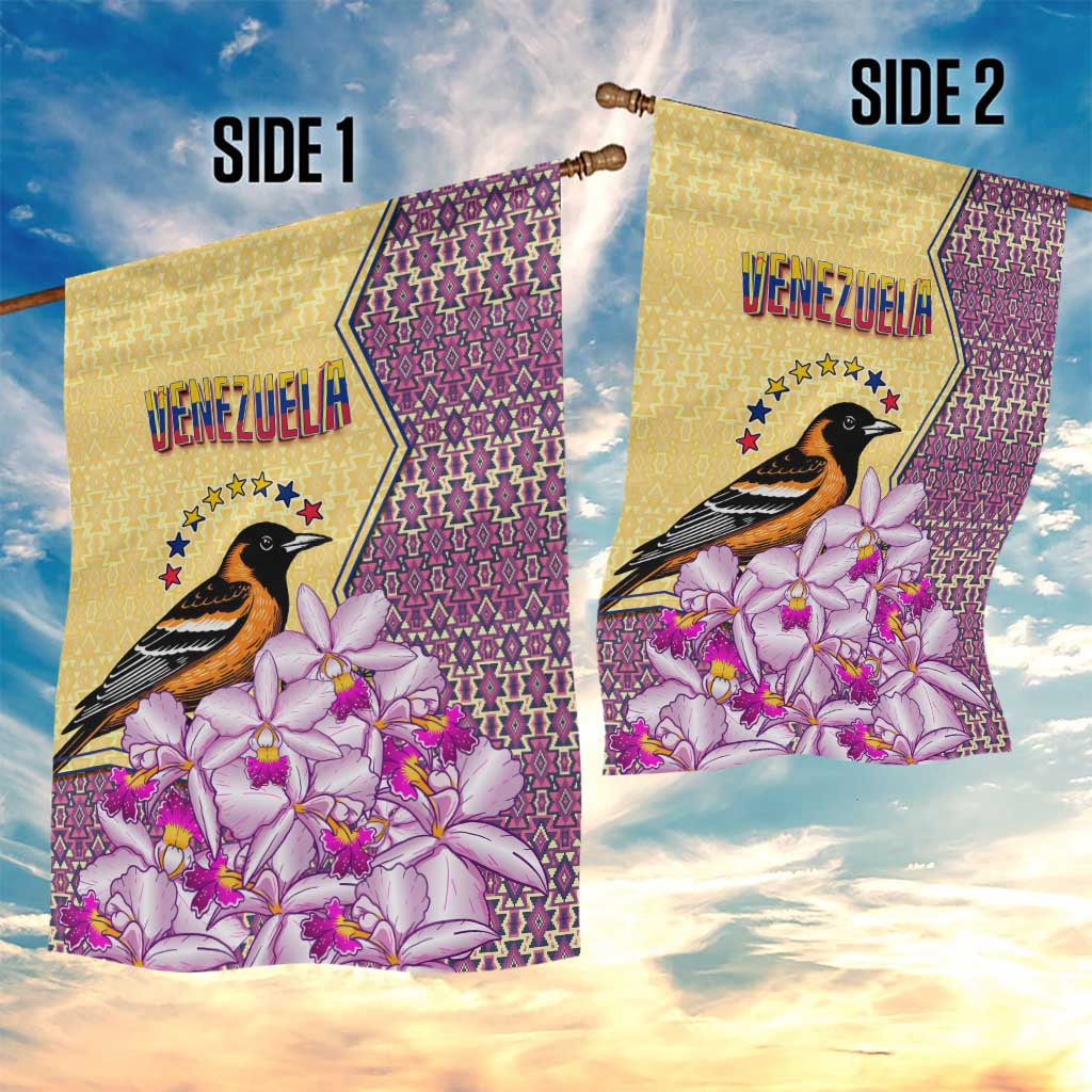 Venezuela Garden Flag with National Bird Orchid Flower Coat of Arms Spirit