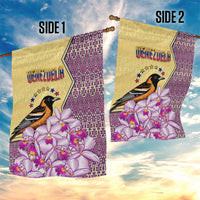 Venezuela Garden Flag with National Bird Orchid Flower Coat of Arms Spirit
