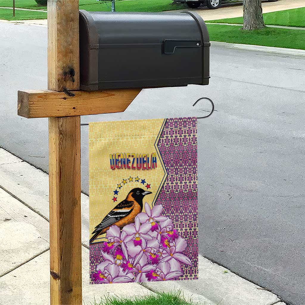 Venezuela Garden Flag with National Bird Orchid Flower Coat of Arms Spirit