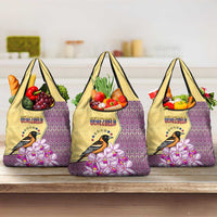 Venezuela Grocery Bag with National Bird Orchid Flower Coat of Arms Spirit