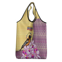 Venezuela Grocery Bag with National Bird Orchid Flower Coat of Arms Spirit