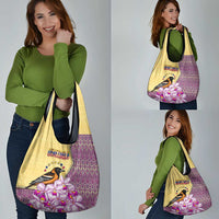 Venezuela Grocery Bag with National Bird Orchid Flower Coat of Arms Spirit