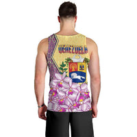 Venezuela Men Tank Top with National Bird Orchid Flower Coat of Arms Spirit