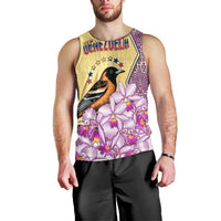 Venezuela Men Tank Top with National Bird Orchid Flower Coat of Arms Spirit