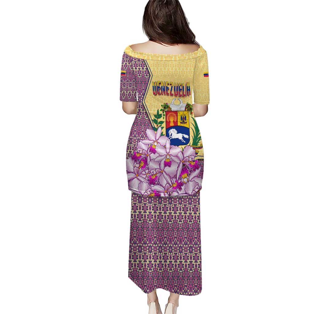 Venezuela Puletasi with National Bird Orchid Flower Coat of Arms Spirit