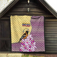 Venezuela Quilt with National Bird Orchid Flower Coat of Arms Spirit