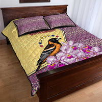 Venezuela Quilt Bed Set with National Bird Orchid Flower Coat of Arms Spirit