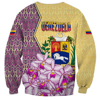Venezuela Sweatshirt with National Bird Orchid Flower Coat of Arms Spirit