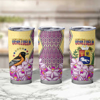 Venezuela Tumbler Cup with National Bird Orchid Flower Coat of Arms Spirit