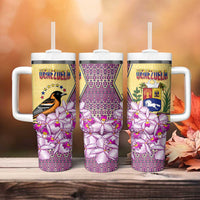 Venezuela Tumbler With Handle with National Bird Orchid Flower Coat of Arms Spirit