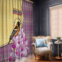 Venezuela Window Curtain with National Bird Orchid Flower Coat of Arms Spirit