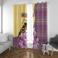 Venezuela Window Curtain with National Bird Orchid Flower Coat of Arms Spirit