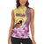 Venezuela Women Sleeveless Polo Shirt with National Bird Orchid Flower Coat of Arms Spirit