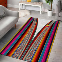 Venezuela Area Rug with Andean Multicolor Woven Textile Stripe Spirit