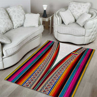 Venezuela Area Rug with Andean Multicolor Woven Textile Stripe Spirit