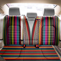 Venezuela Back Car Seat Cover with Andean Multicolor Woven Textile Stripe Spirit