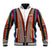 Venezuela Baseball Jacket with Andean Multicolor Woven Textile Stripe Spirit