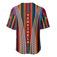 Venezuela Baseball Jersey with Andean Multicolor Woven Textile Stripe Spirit