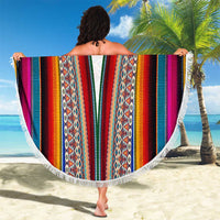 Venezuela Beach Blanket with Andean Multicolor Woven Textile Stripe Spirit