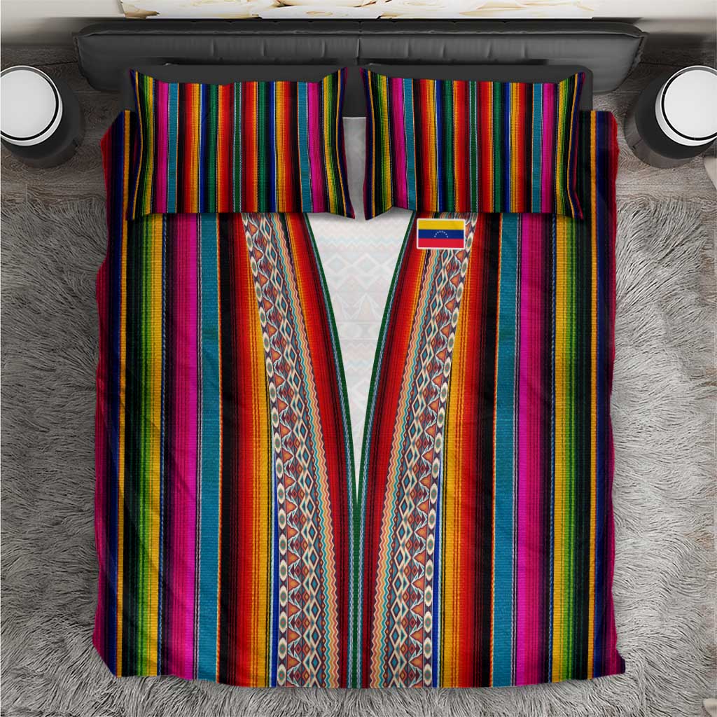 Venezuela Bedding Set with Andean Multicolor Woven Textile Stripe Spirit