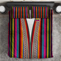 Venezuela Bedding Set with Andean Multicolor Woven Textile Stripe Spirit