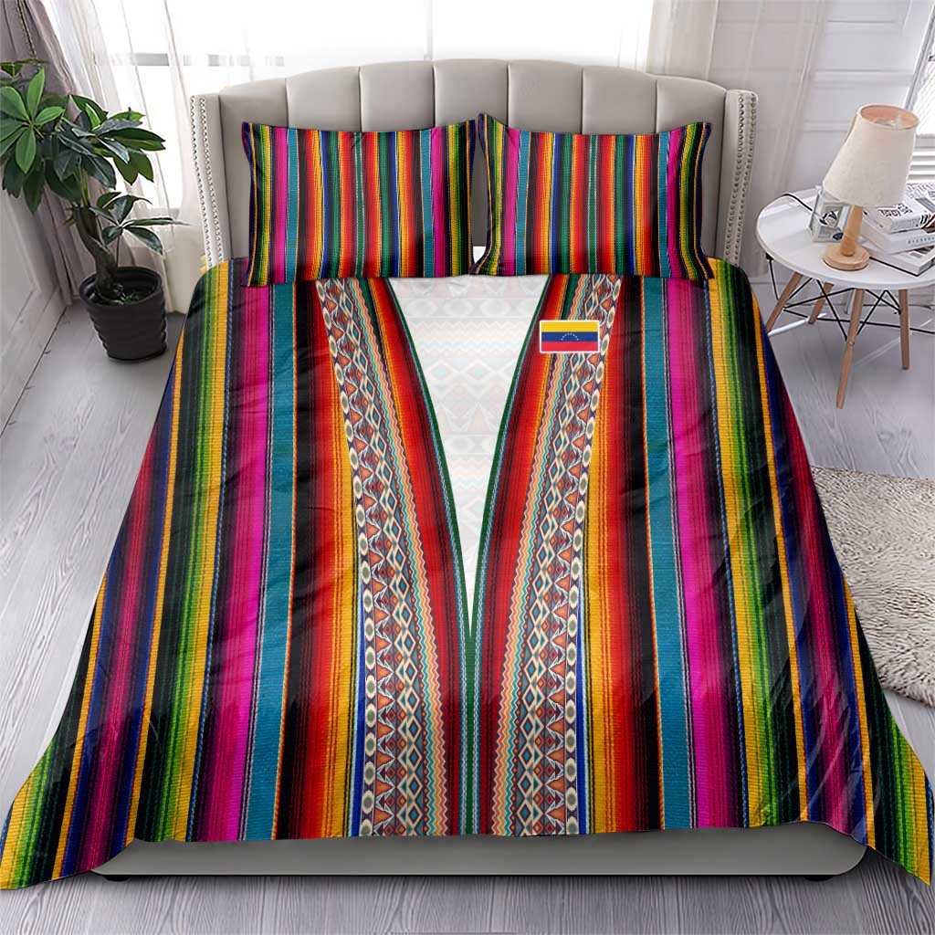 Venezuela Bedding Set with Andean Multicolor Woven Textile Stripe Spirit