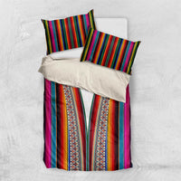 Venezuela Bedding Set with Andean Multicolor Woven Textile Stripe Spirit
