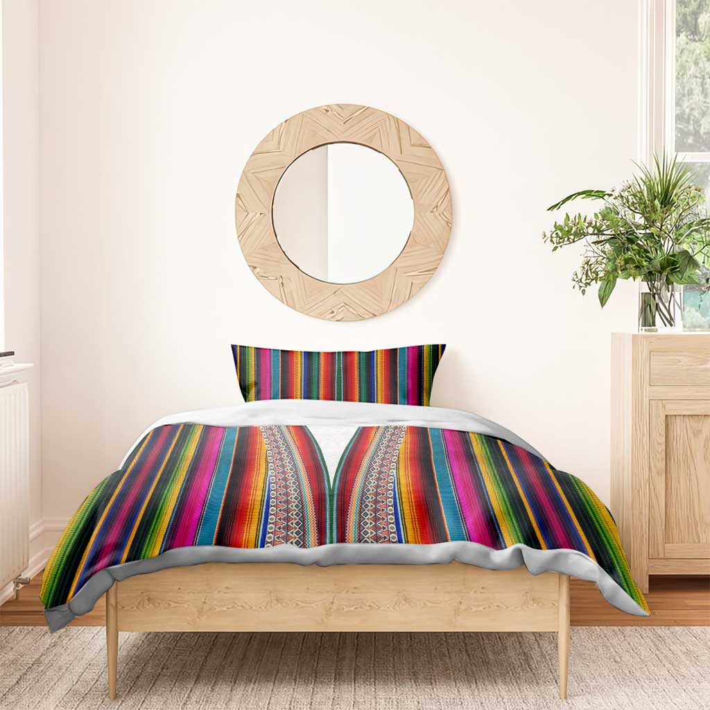Venezuela Bedding Set with Andean Multicolor Woven Textile Stripe Spirit