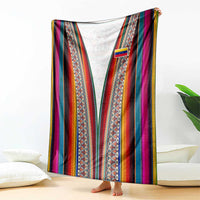Venezuela Blanket with Andean Multicolor Woven Textile Stripe Spirit