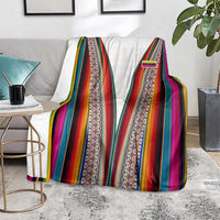 Venezuela Blanket with Andean Multicolor Woven Textile Stripe Spirit