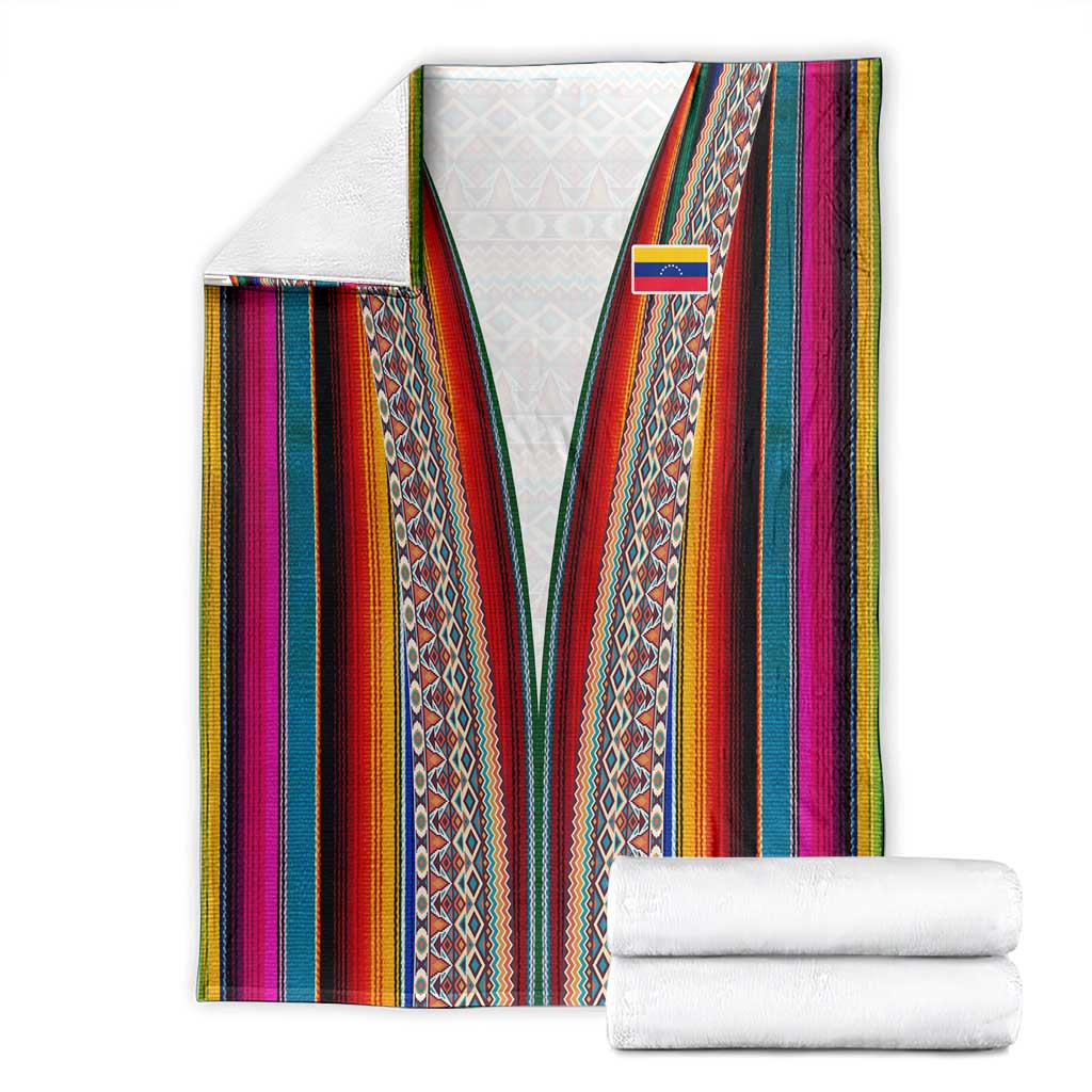 Venezuela Blanket with Andean Multicolor Woven Textile Stripe Spirit