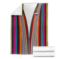 Venezuela Blanket with Andean Multicolor Woven Textile Stripe Spirit