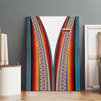 Venezuela Canvas Wall Art with Andean Multicolor Woven Textile Stripe Spirit