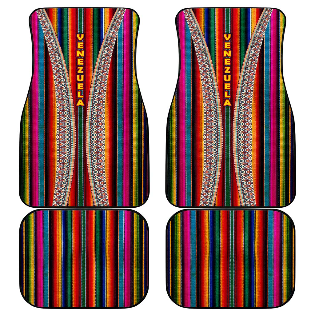 Venezuela Car Mats with Andean Multicolor Woven Textile Stripe Spirit