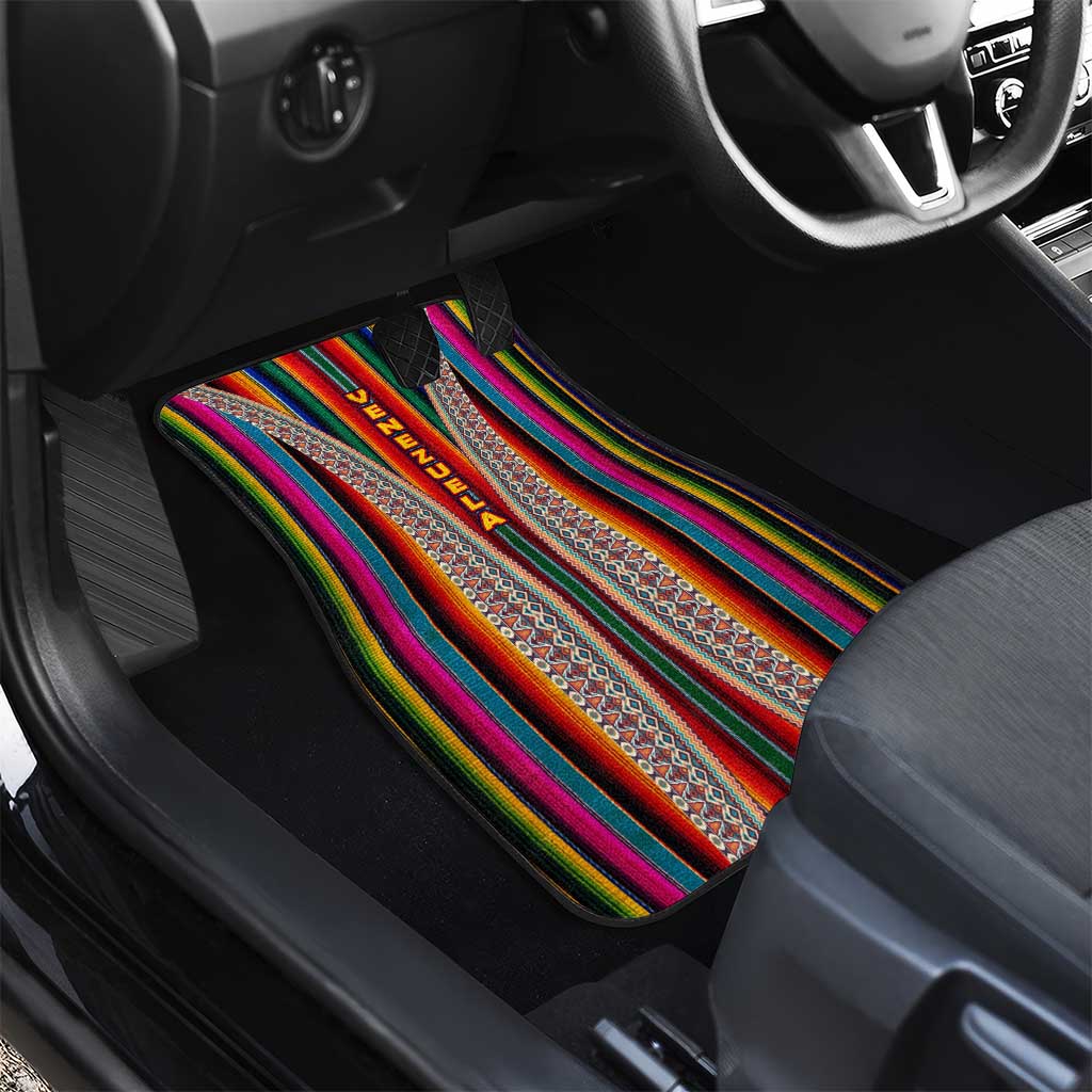 Venezuela Car Mats with Andean Multicolor Woven Textile Stripe Spirit