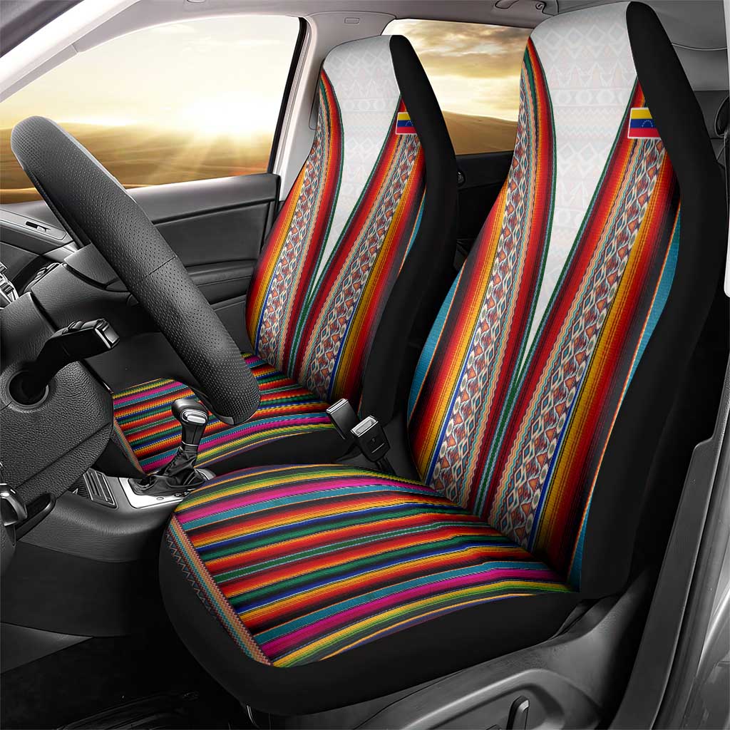 Venezuela Car Seat Cover with Andean Multicolor Woven Textile Stripe Spirit