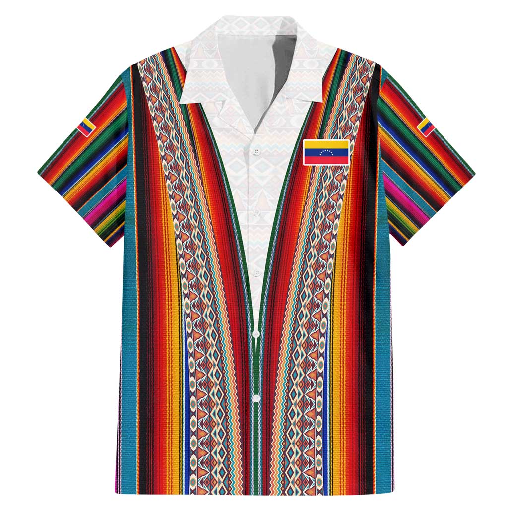 Venezuela Family Matching Mermaid Dress and Hawaiian Shirt with Andean Multicolor Woven Textile Stripe Spirit